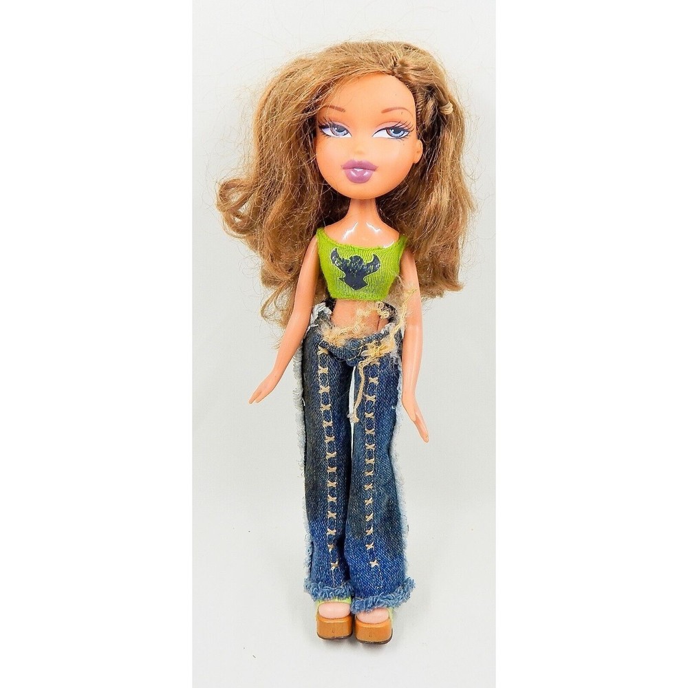 Bratz Fashion Doll Jasmin Brunette 2001 MGA Jeans